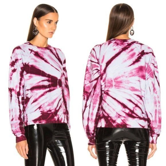 WOMENS PROENZA SCHOULER WHITE LABEL CREWNECK SWEATSHIRT BLUE & BURGUNDY … - Picture 3 of 12